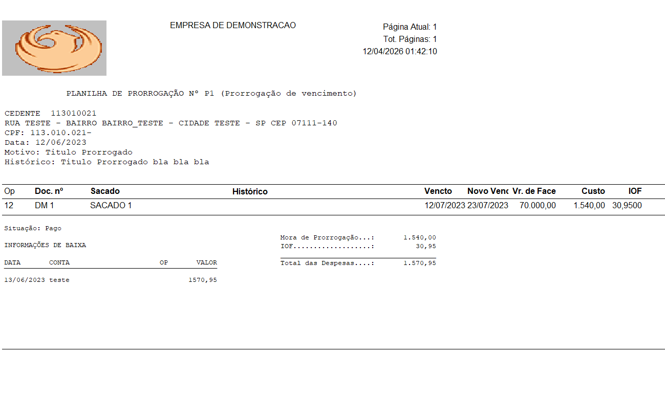 Prorrogação de vencimento